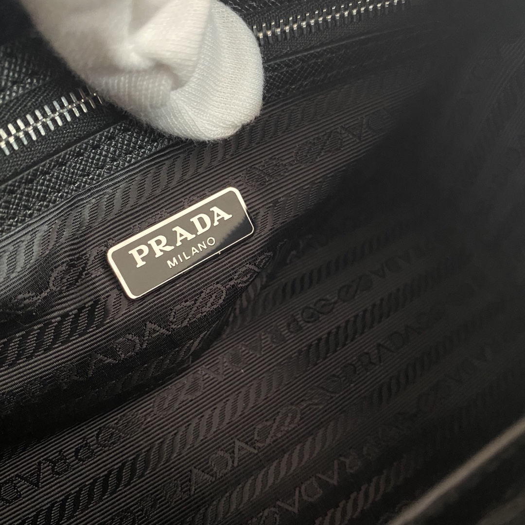 Prada Re Nylon Top Handle Shoulder Bag Black 1BB846